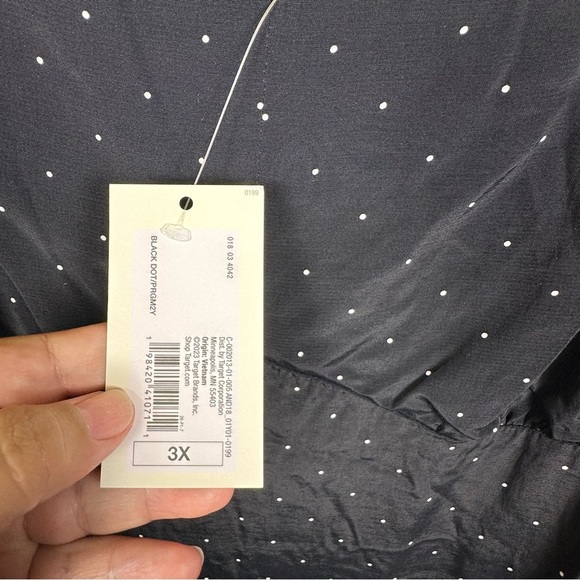 a new day Black Long Sleeve Dress with White Dots - Picture 2 of 8